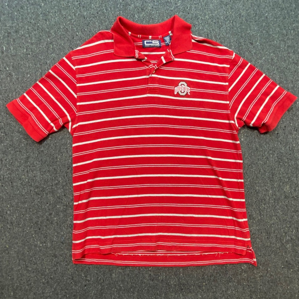 Crable Sportswear Ohio State Polo XL Mens Red Striped Buckeyes Gameday Preppy